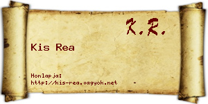 Kis Rea névjegykártya